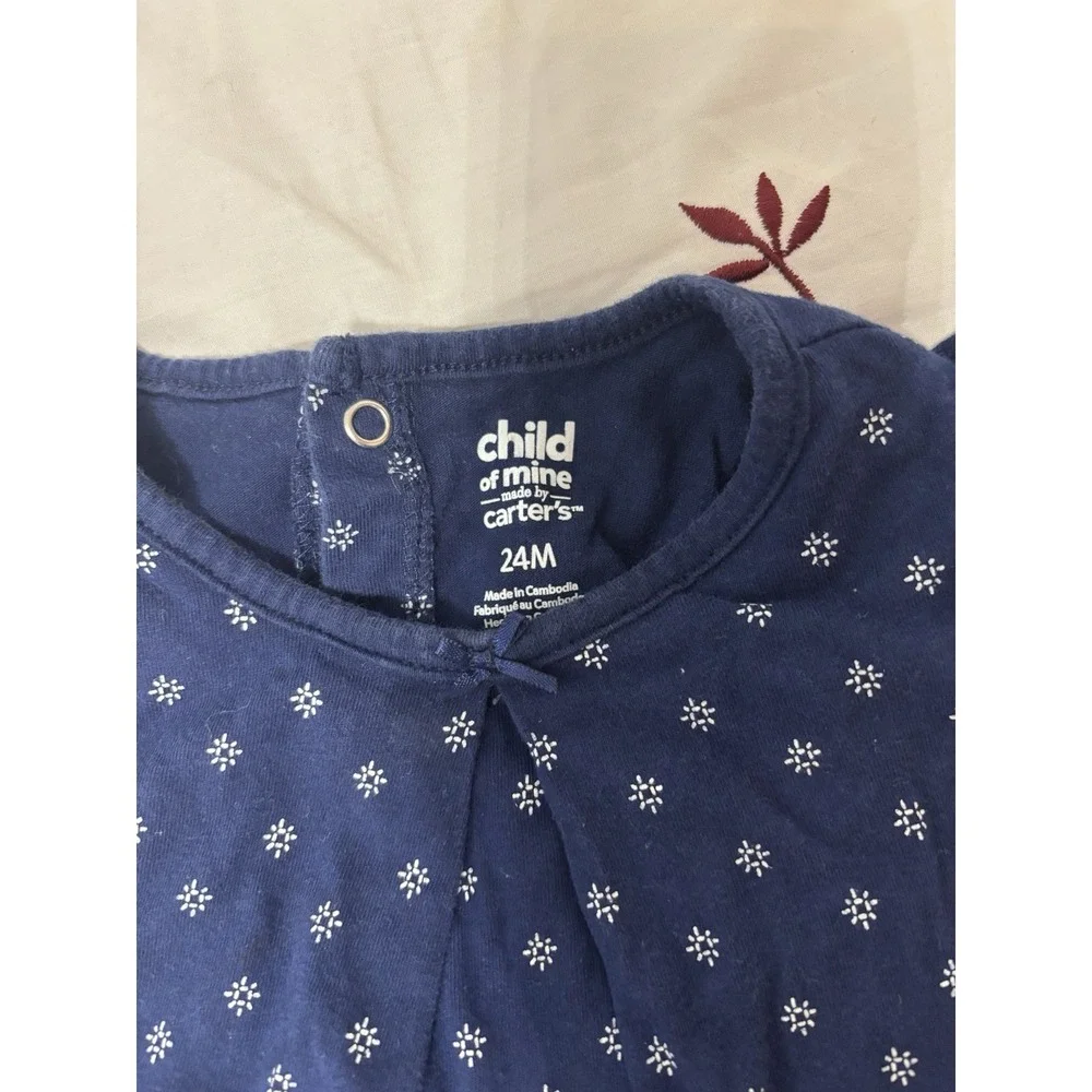 Child of Mine by Carter's Girls 24M Dress Bodysuit Polka Dot Watermelon Blue